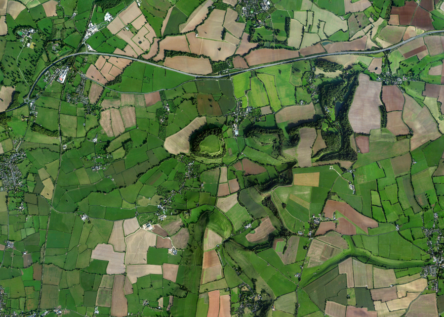 Photographie aérienne de North et South Cadbury.